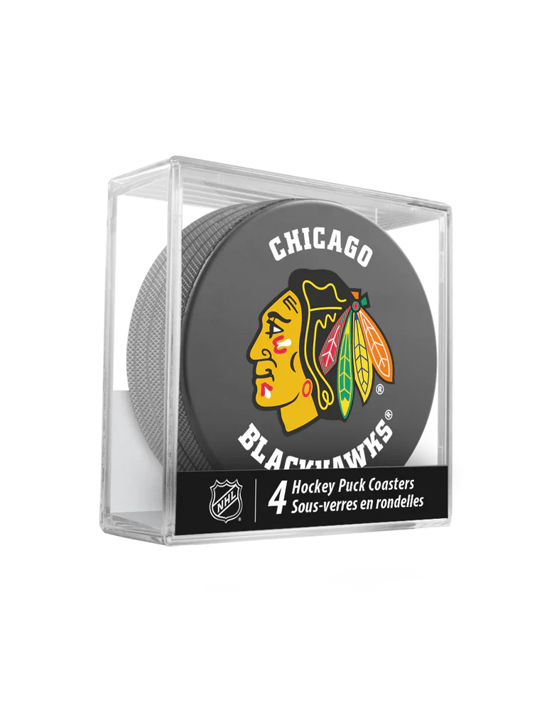 Chicago Blackhawks Hockey Puck Coasters (Pack of 4)