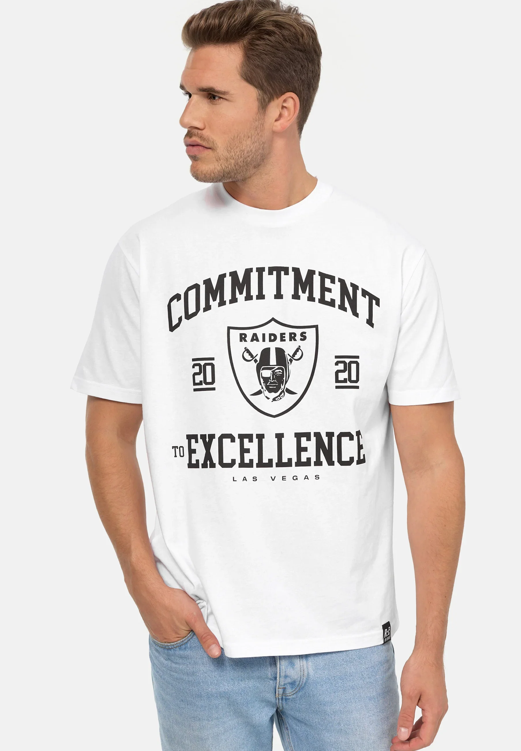 Las Vegas Raiders Commitment White Relaxed T-Shirt - Image 4