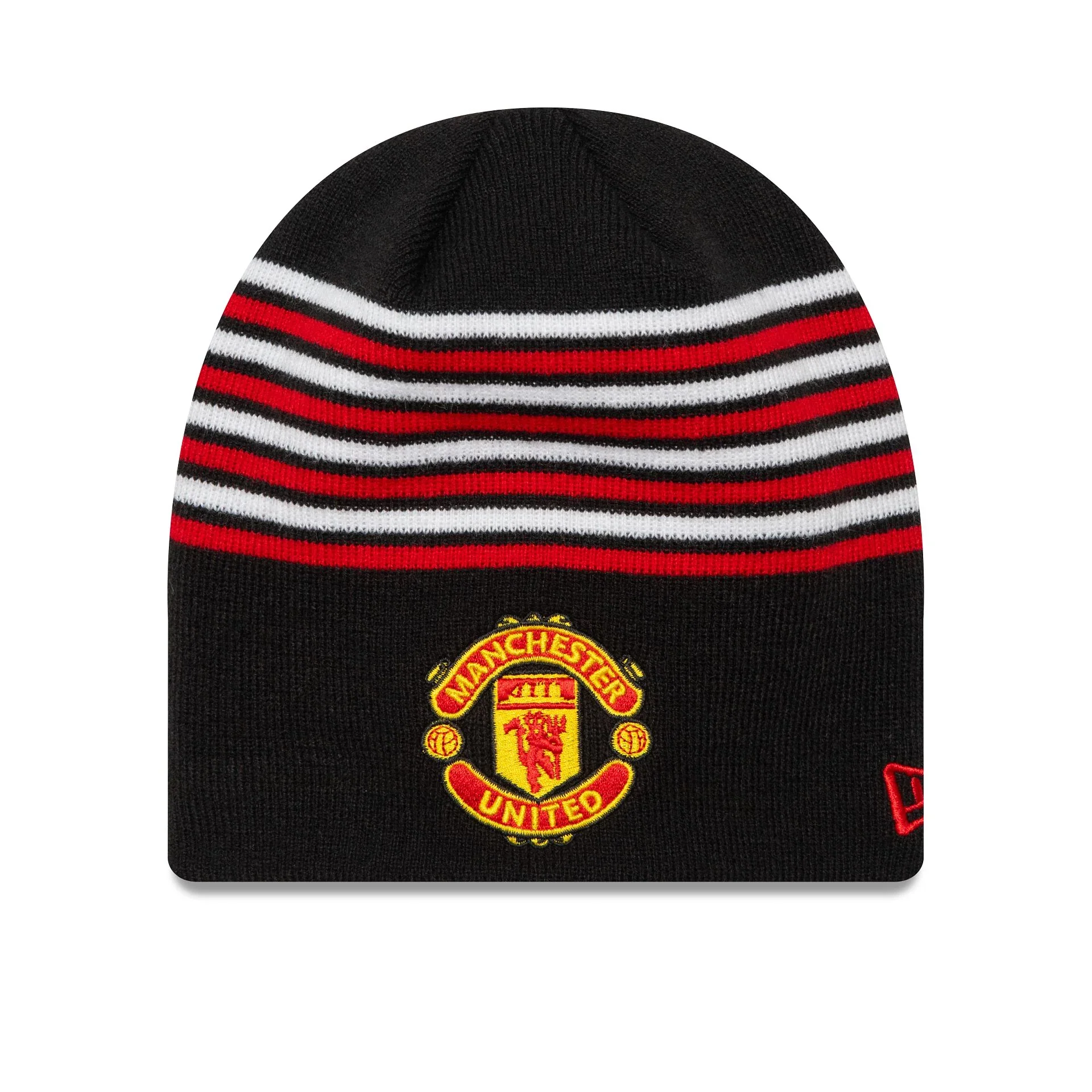 Manchester United FC Stripe Black Beanie Hat - Image 2