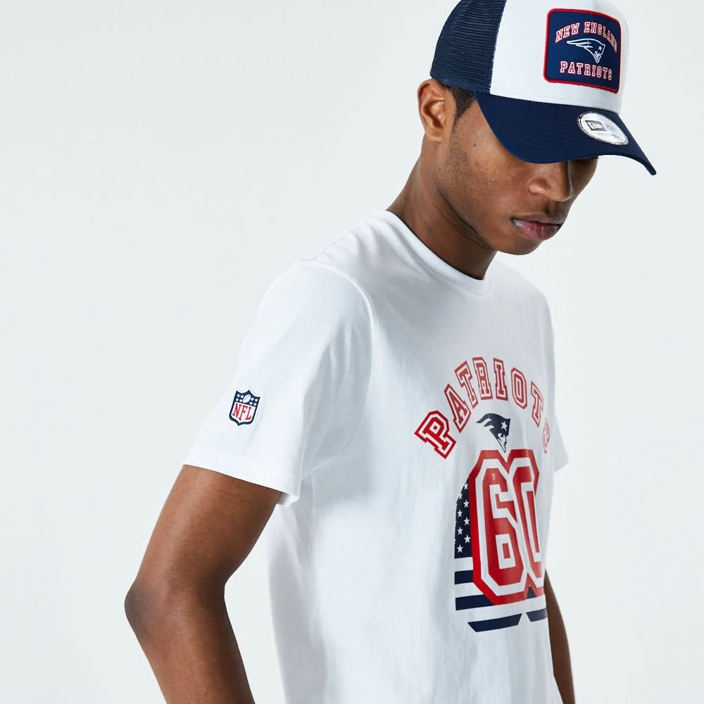 New England Patriots Flag Number White T-Shirt - Image 3