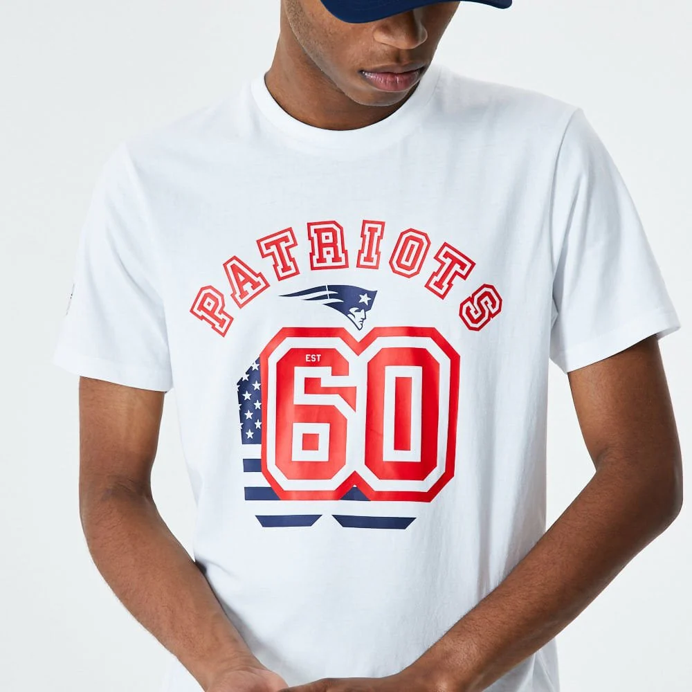 New England Patriots Flag Number White T-Shirt - Image 4
