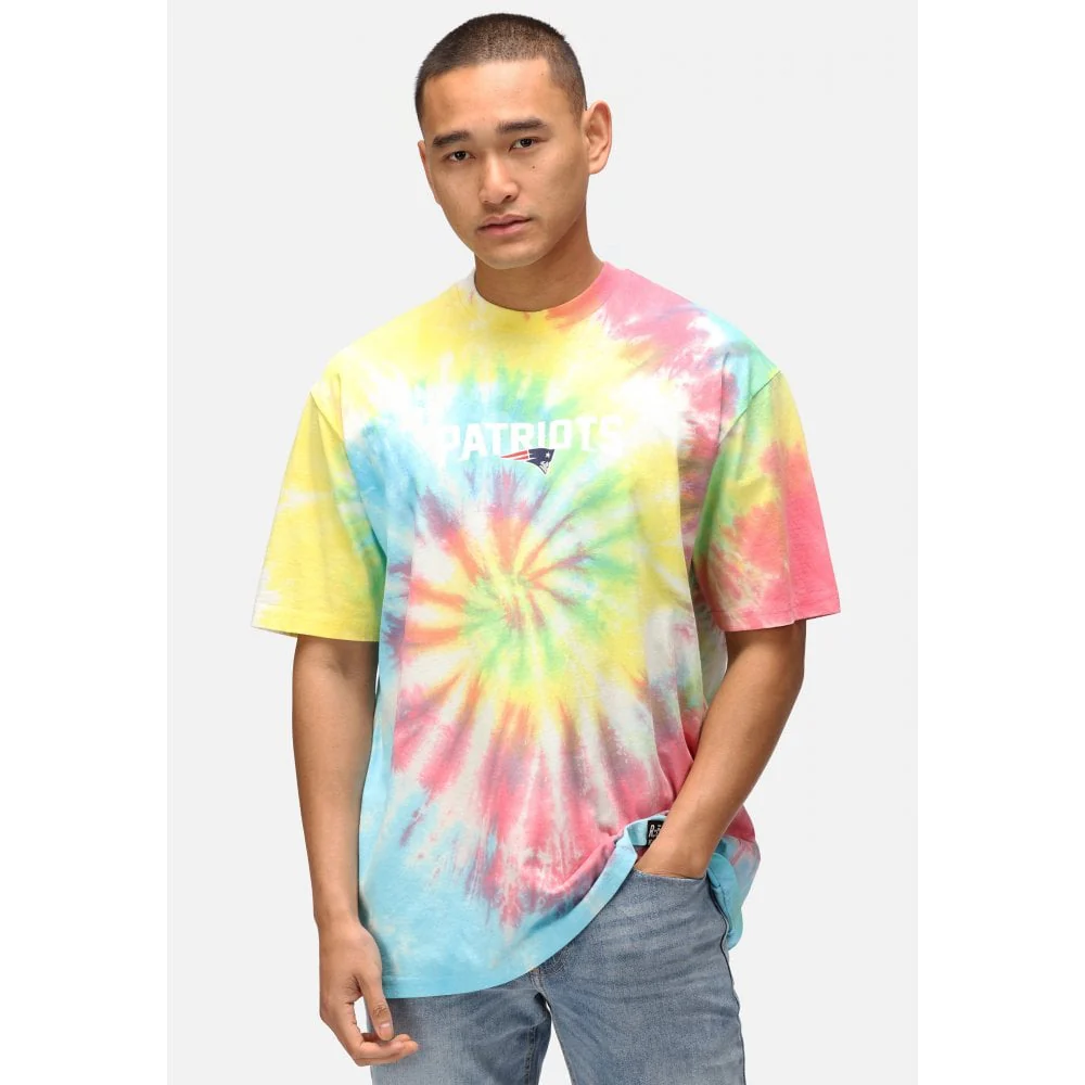 New England Patriots Rainbow Relaxed Fit Tie Dye T-Shirt