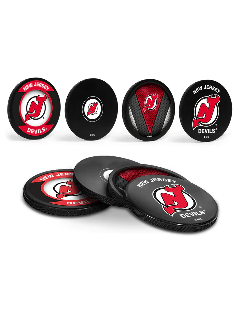 New Jersey Devils Hockey Puck Coasters (Pack of 4) - Image 2